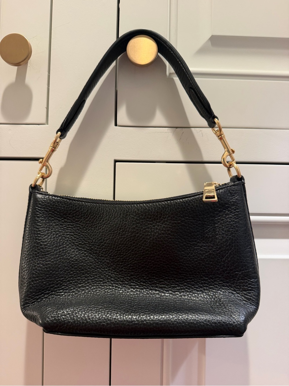 Coach Black Pebbled Leather Shoulder Bag Gold Hardware C2932 - Picture 2 of 7